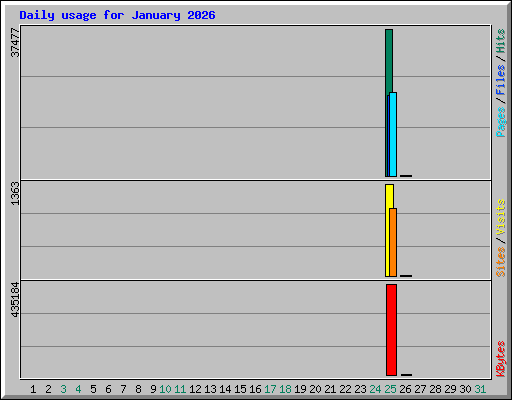 Daily usage for January 2026