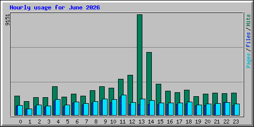 Hourly usage for June 2026
